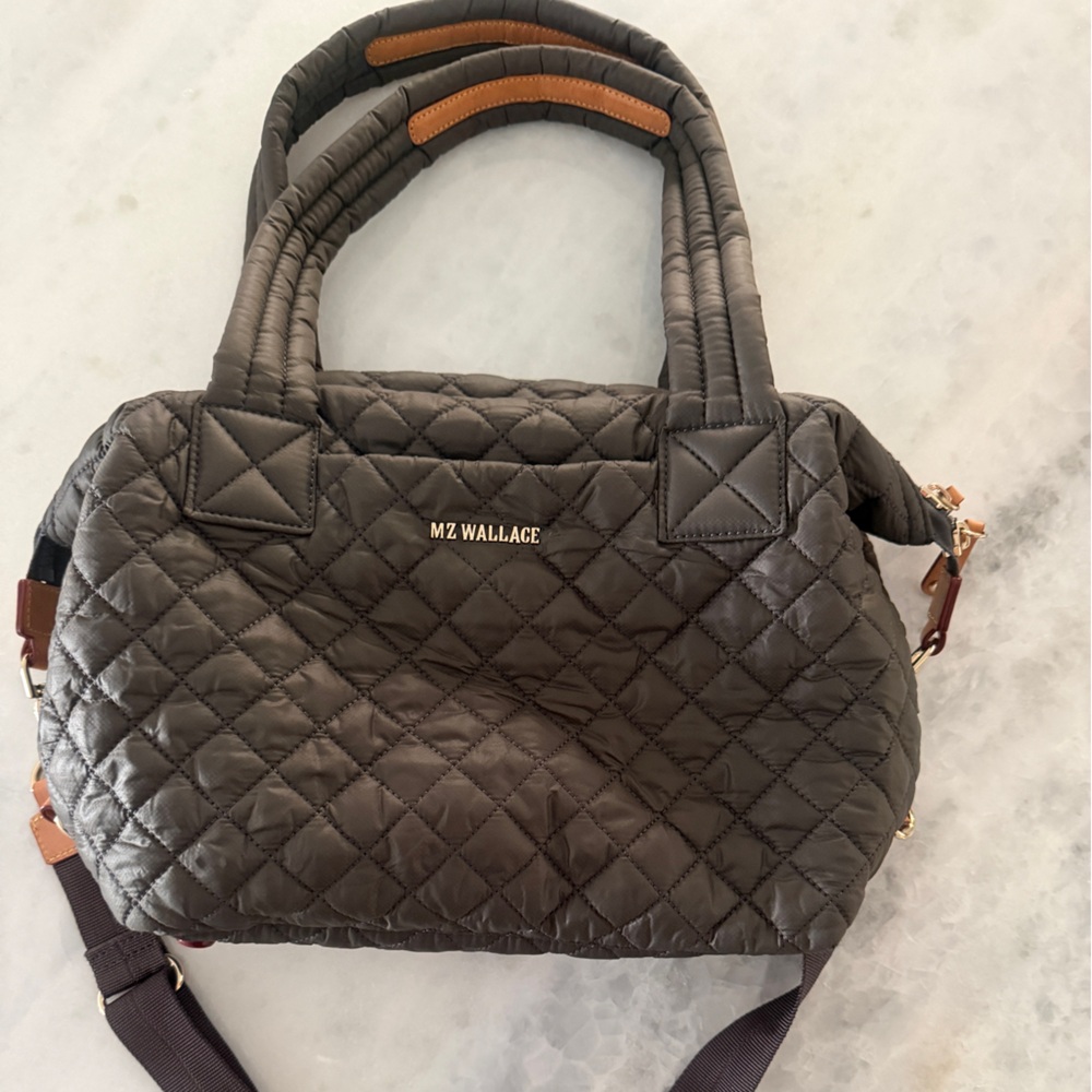 MZ Wallace Quilted Dark Brown Shoulder Bag